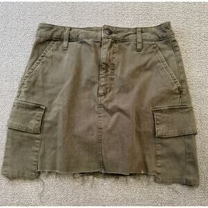 Joe's Jeans‎ Women's 26 Green Cargo Mini Skirt Raw Hem Distressed